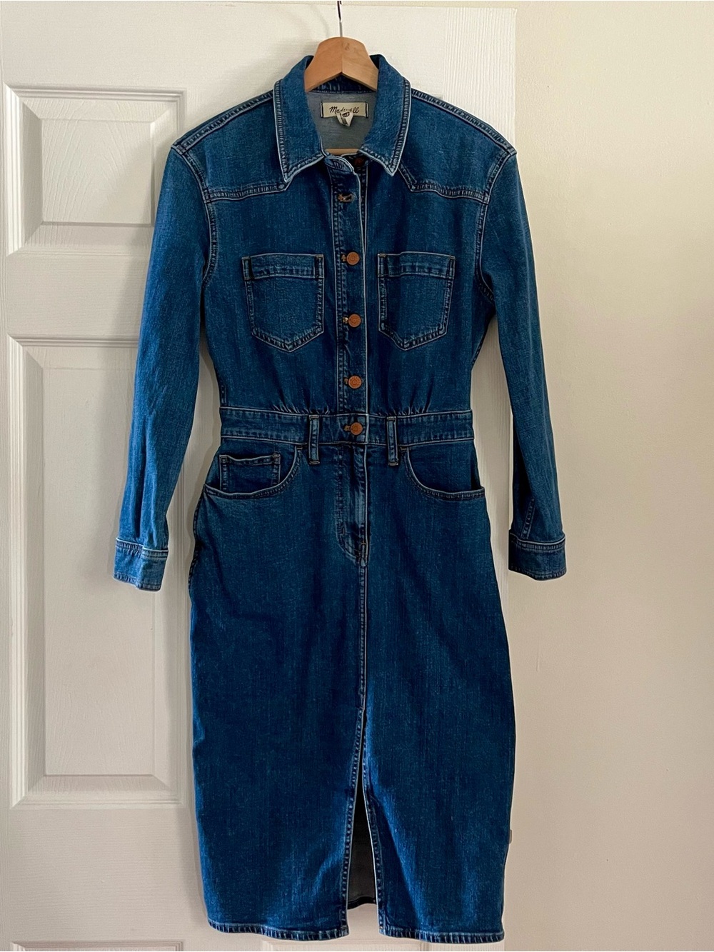 Madewell denim western midi shirtdress in laselle wash size 0